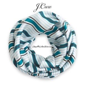J.Crew teal/blue silk striped infinity scarf *shop@iamwarrior